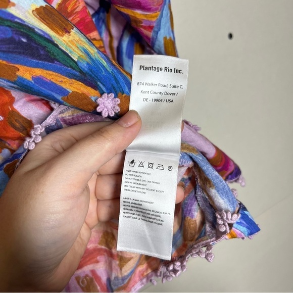 Farm Rio Colored Bananas Puff Sleeve Blouse Size Large - Picture 14 of 15